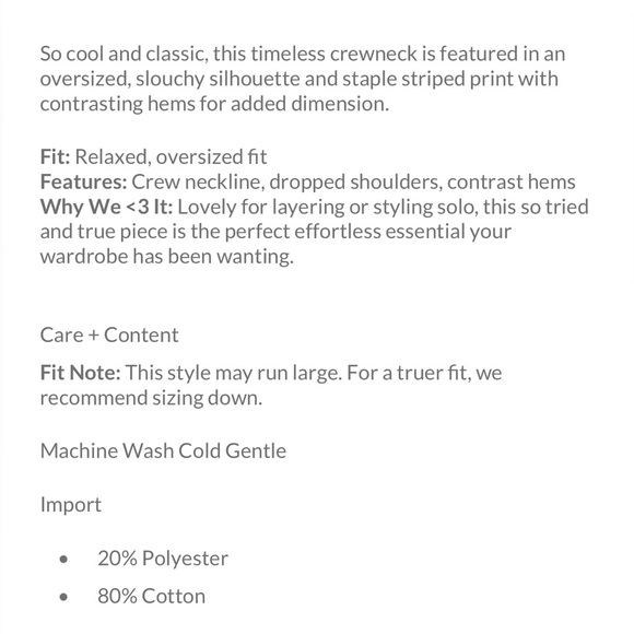 Closeout!▪️Free People Oversized Striped Pullover Sweatshirt in Cherry Combo - Picture 8 of 9